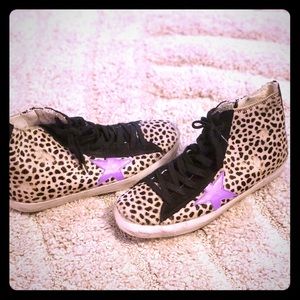 Golden goose leopard calf hair fancy sneakers